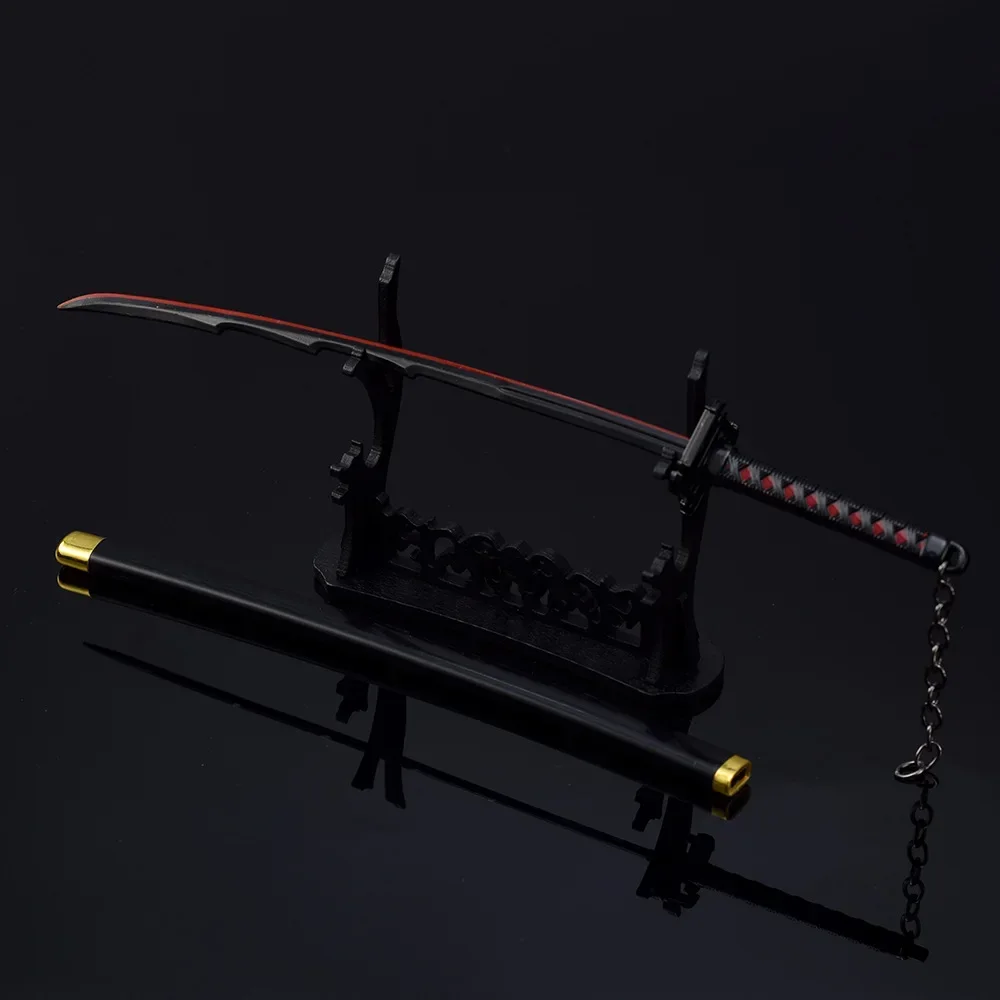 Anime Weapon Kurosaki Ichigo Ban Kai Zangetsu 26cm Metal Anime Weapon Model Katana Samurai Swords Ornament Crafts Gifts Toys Boy 4