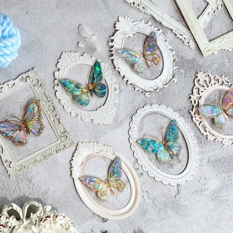 10Pcs 속이 빈 양각 사진 프레임 소재 종이 복고풍 수제 계정 DIY 계획 책 스크랩북 장식