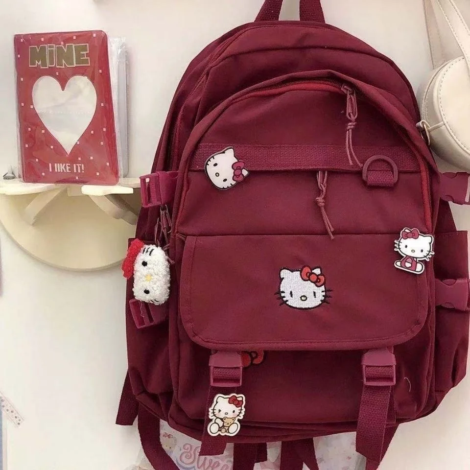 Japanese backpack student large capacity soft girl cute Hello Kitty backpack Japanese and Korean campus school bag