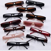Lunettes de soleil rectangulaires vintage pour femmes, design de marque tendance, verres dégradés, lunettes de soleil pour hommes, demi-montures, protection UV400 5