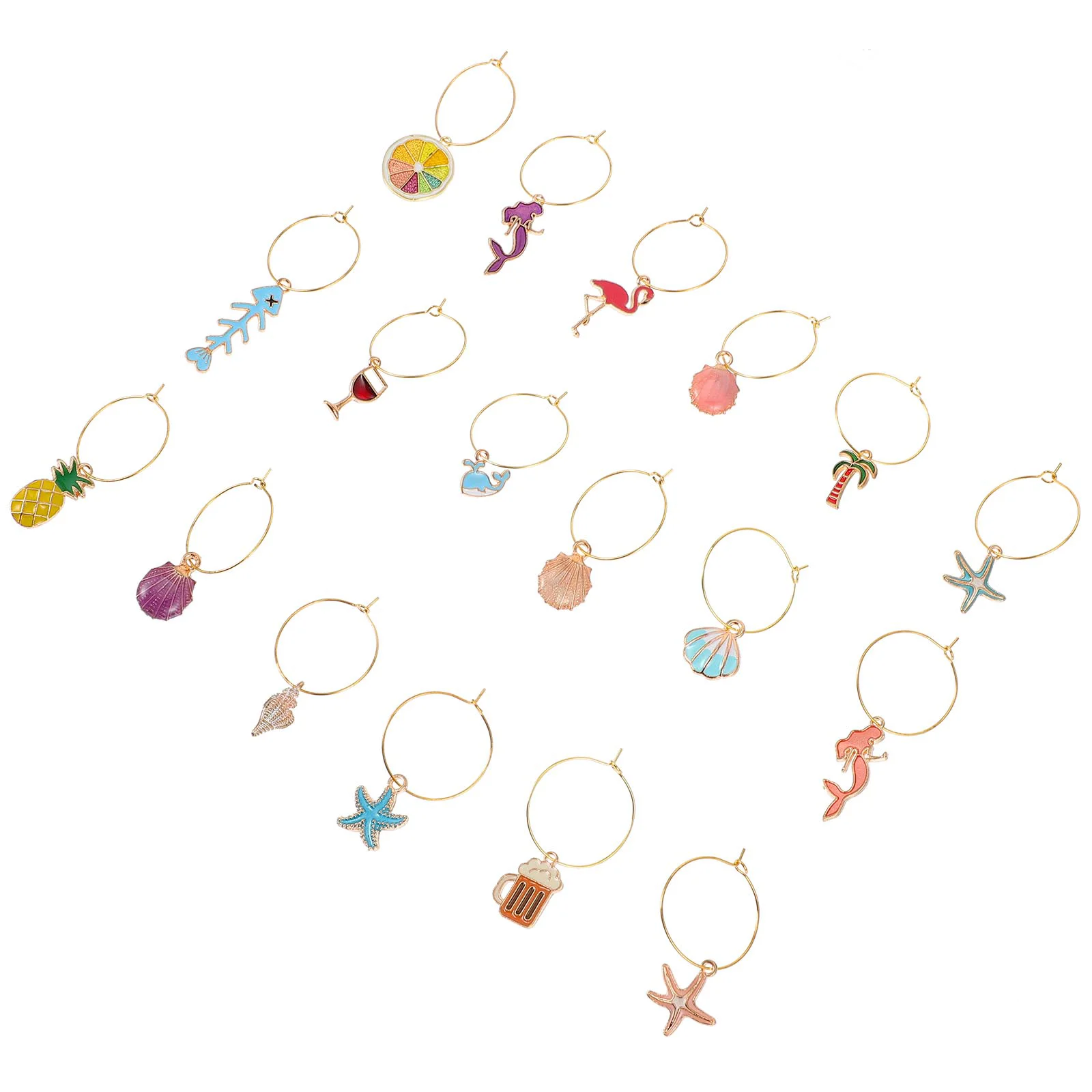 

Party Wine Glass Charms Rings Glass Drink Markers Tags (Assorted Color)