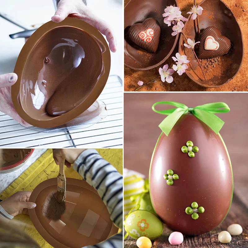 

3D Egg Shape Chocolate Molds Half Sphere Silicone Mold DIY Chocolate Fondant Cake Baking Mold Easter Baking Tools