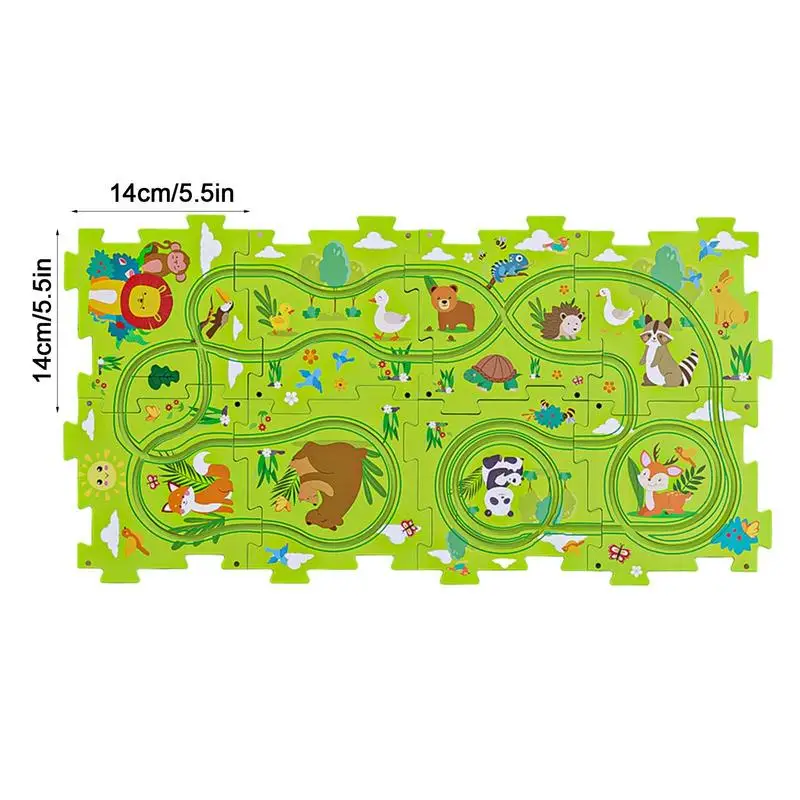Educational Puzzle Track Burr Free Puzzle Board Track Electric Race Car Toy Kids Monetsori Construction Learning Toys