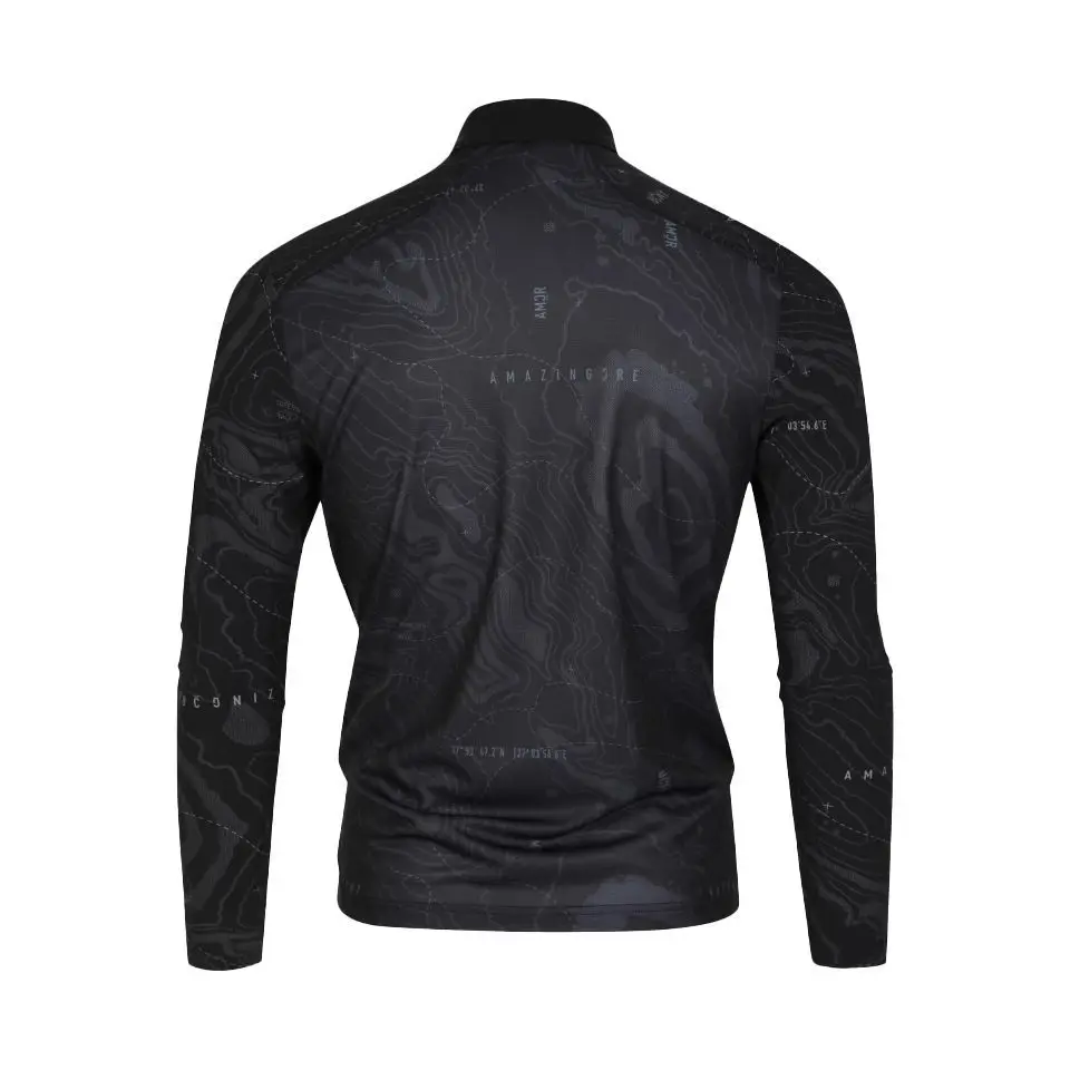 AMAZINGCRE New Men's Golf Top Outdoor Sports and Casual Thin Breathable Skinny Long Sleeve Lapel Top