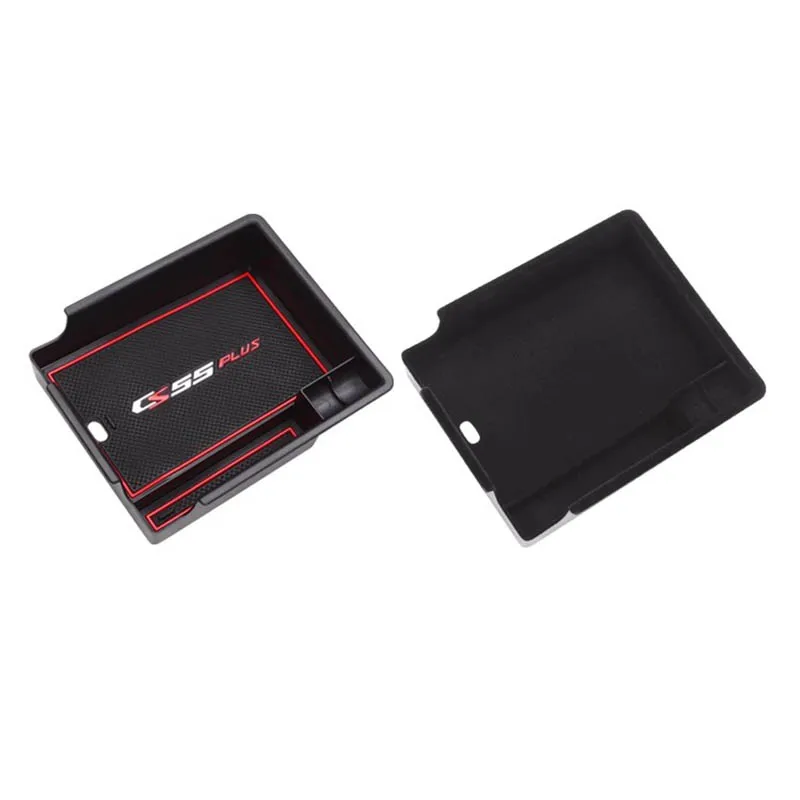 Черный Автомобильный центральный подлокотник из АБС-пластика/флокирующий ящик для хранения для Changan CS55 Plus 2022 2023 2024 1 шт.