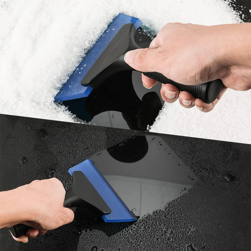 1Pc Car Window Squeegee Silicone Ice Scraper Water Blade Wiper Windshield Glass Cleaner with Handle Snow Cleaning Tint Tool