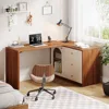 Computer Desk L Shaped with Drawers, Modern Corner Home Office Desk with Reversible Storage Cabinet, Long Study Writing Desk 2