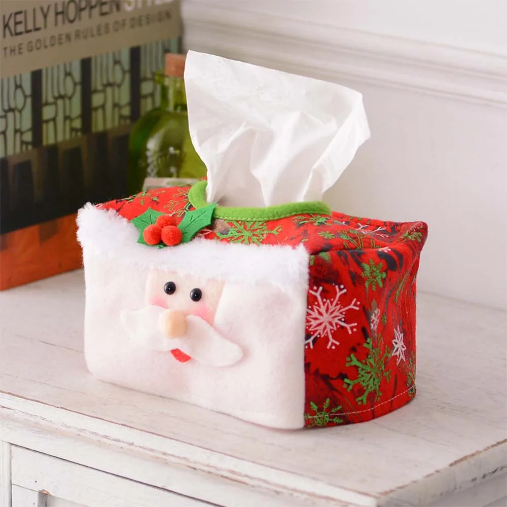 

Toilet Paper Holder Christmas Case Boxes Santa Claus Tissue Cover Bags Non-woven Fabric Paper Xmas Home Decor Towels Organizer