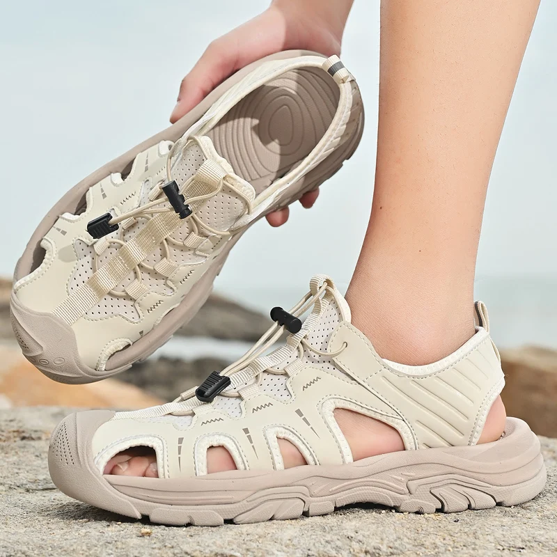 Summer Men Sandals Genuine Leather Mens Casual Shoes Outdoor Men Leather Sandals for Beach Shoes Roman mens sports shoes,leather sandals,summer sandals,mens shoes