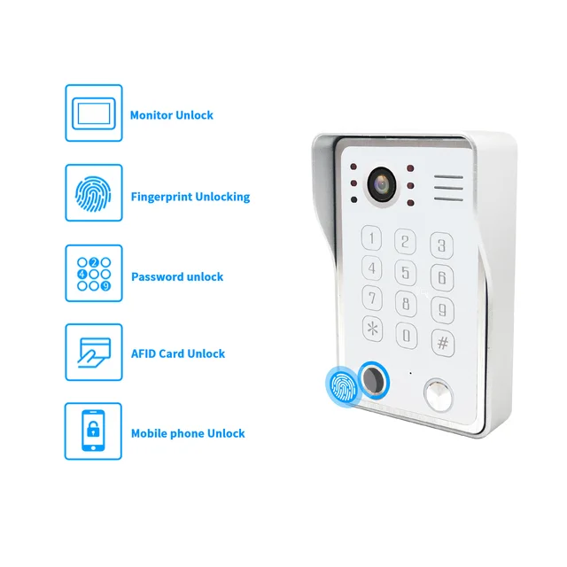 Tuya Video Intercom System Wireless WiFi Video DoorPhone Home Video DoorBell with Fingerprint/Swipe Card/Password Unlock Functio 4