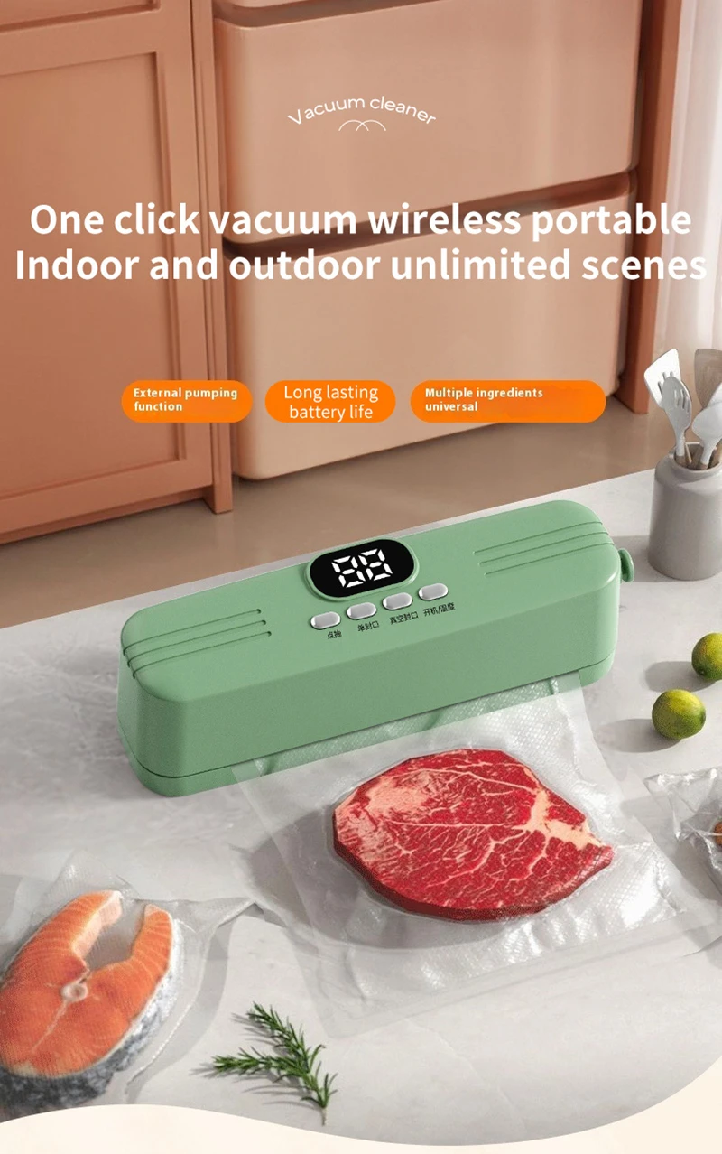 Description Picture 2 of itemWireless Vacuum Sealer For Fresh-keeping Small Household Wet Dry Laminator Food Laminator Vacuum Reticulated Vacuum Valve Bag