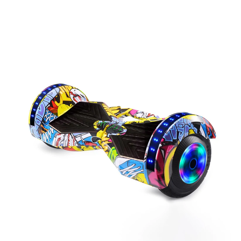 Electric Self Balancing Scooter with LED Light Go Kart Handle Cheap Two Wheel Smart Balance Hoverboard 8 Inch