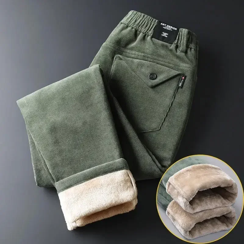 Pantalones de pana para hombre, de longitud completa, holgados, de Pantalones de pana para hombre, de longitud completa, holgados, de