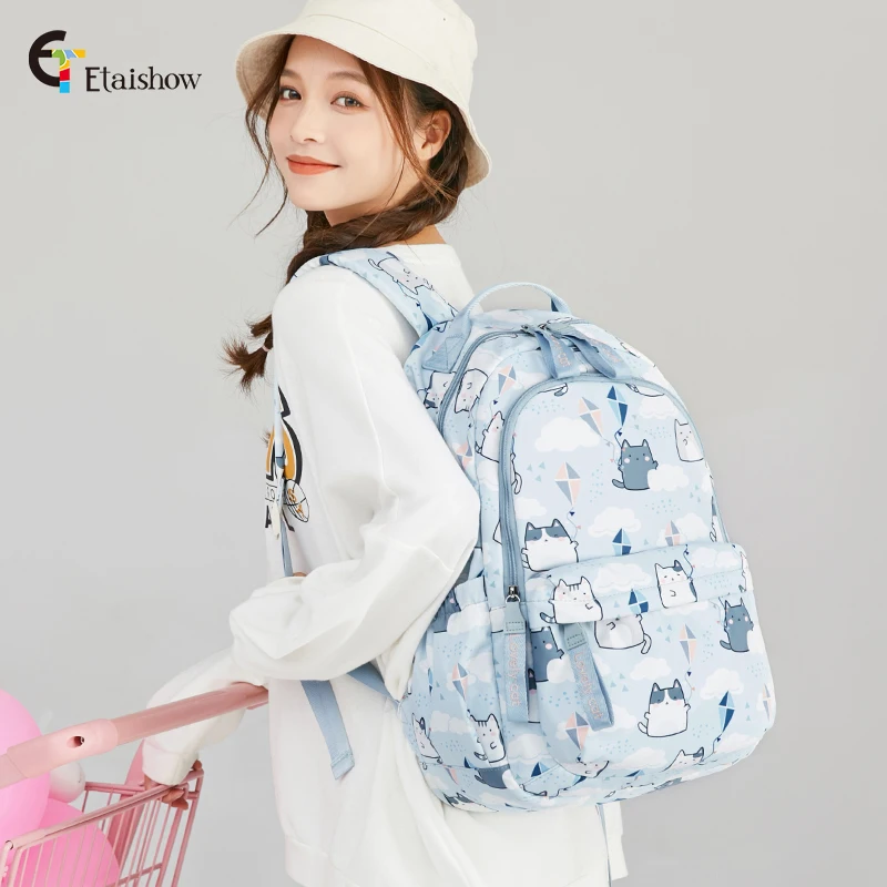 School Bags for Girls Cute Printing Cat School Backpack and Handbag Kawaii Children Backpack Back To School 2024 Mochila Escolar - 2