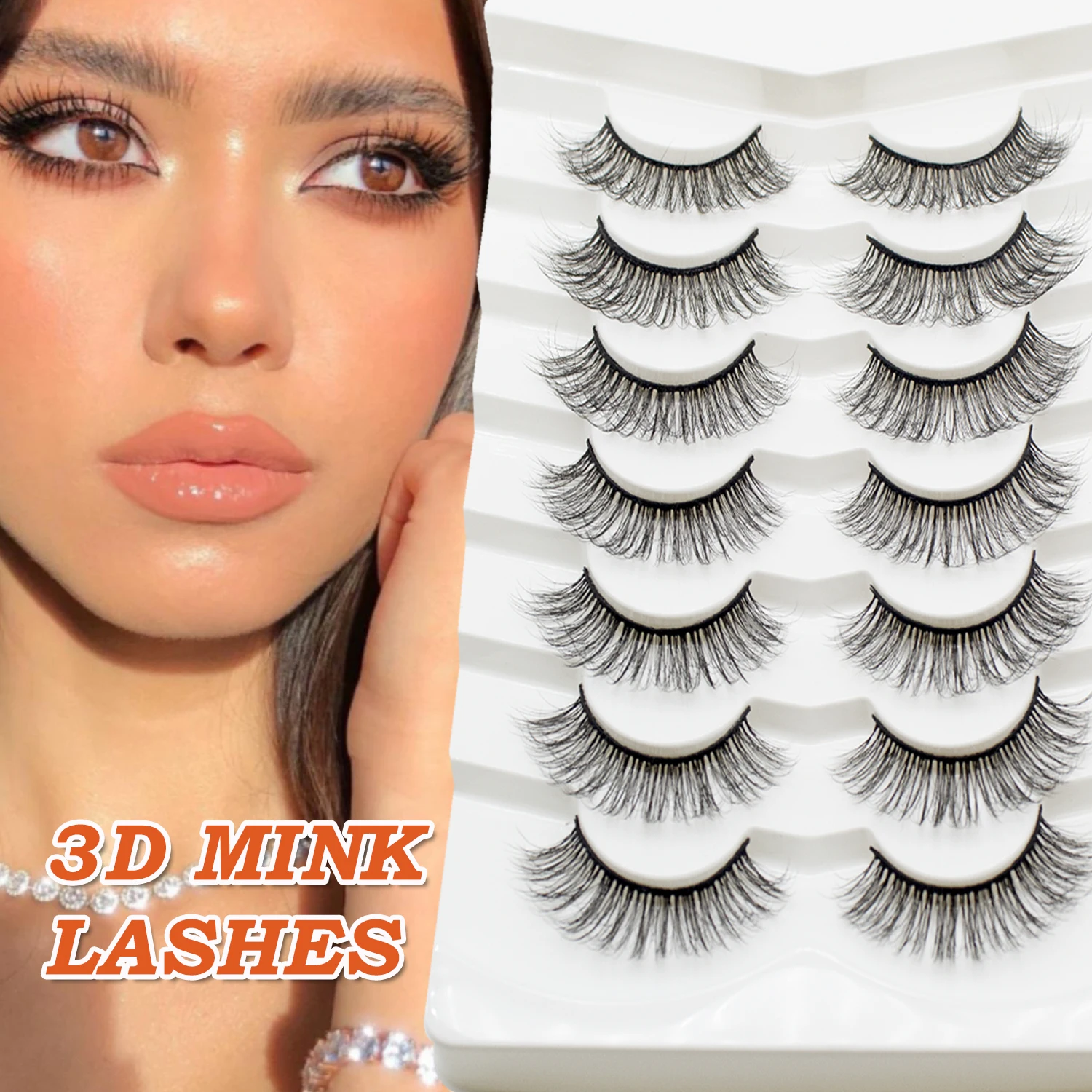 7 Pairs 3D Hair Mink Eyelashes Natural Messy Eyelash Crisscross Wispy Fluffy False Lashes Extension Eye Makeup visofree 5 pairs eyelashes 3d mink lashes fluffy soft wispy natural cross eyelash extension reusable lashes mink false eyelashes