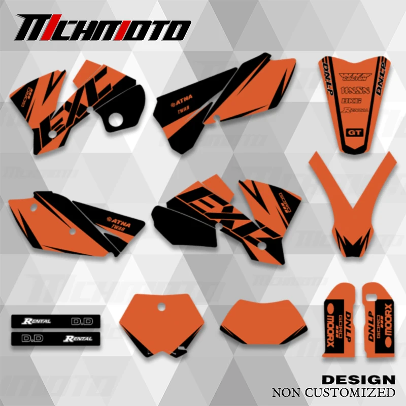 

MCHMFG полная графика задние наклейки для KTM 2003 2004 SX SXF 2004 EXC 125 200 250 300 400 450 название номера мотоцикла