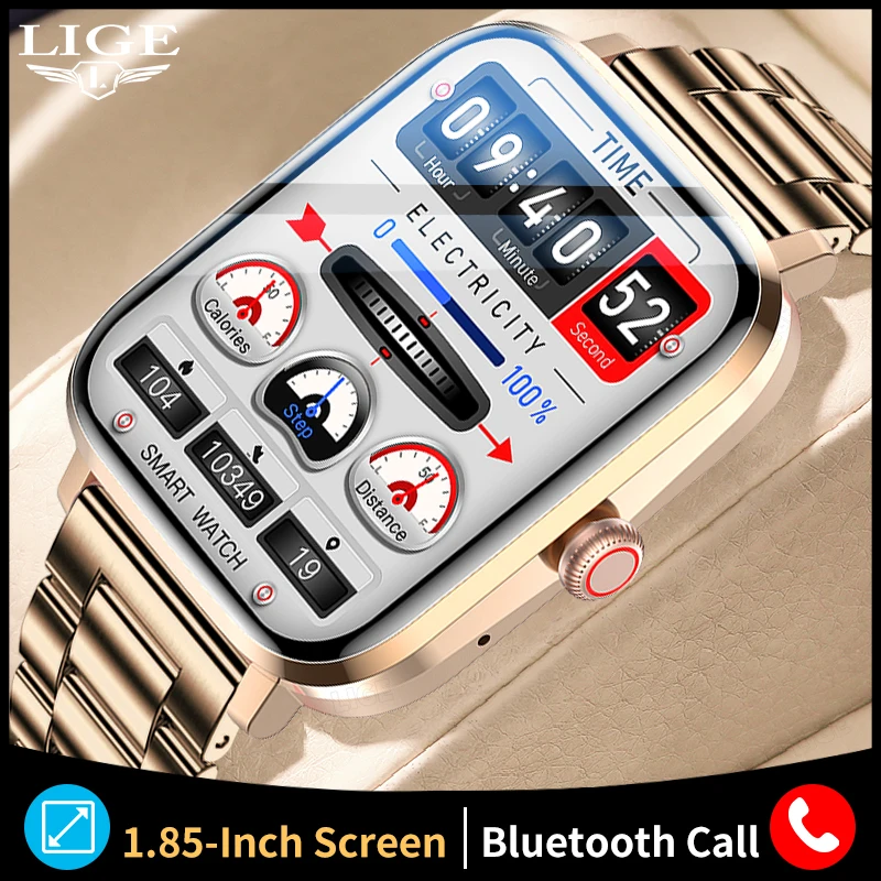 

Смарт-часы LIGE с сенсорным экраном 1,85 дюйма, пульсометром и NFC