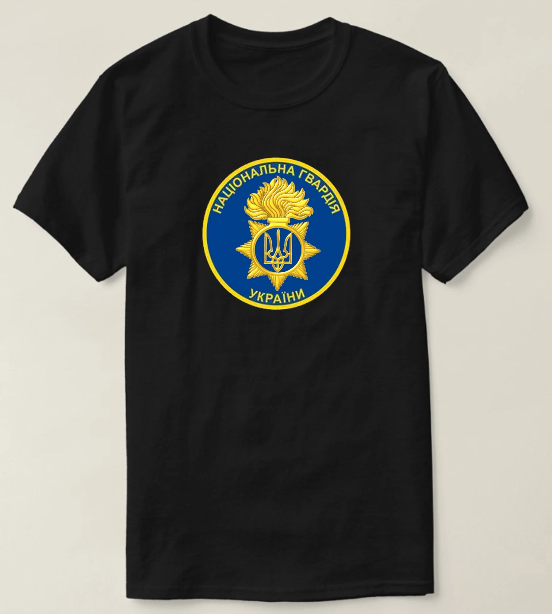 

Emblem National Guard of Ukraine T-Shirt. Premium Cotton Short Sleeve O-Neck Mens T Shirt New S-3XL