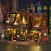 DIY Wooden Miniature Model Kit Twilight Book City Casa Doll Houses 3D Puzzle Dollhouse With Furniture for Friends Christmas Gift 5