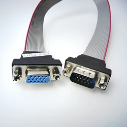 Compact VGA Extension Cable with Low Profile Bracket for Monitors, TVs, and Projectors - 30cm (15P Male Female Cord)