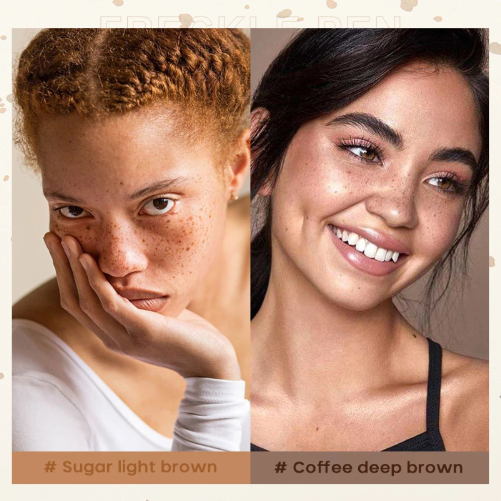 Natural Freckle Pen Soft Brown Freckle Pen Makeup Waterproof Dot Spot Sunkissed Look Face Contouring Makeup Tools TSLM1