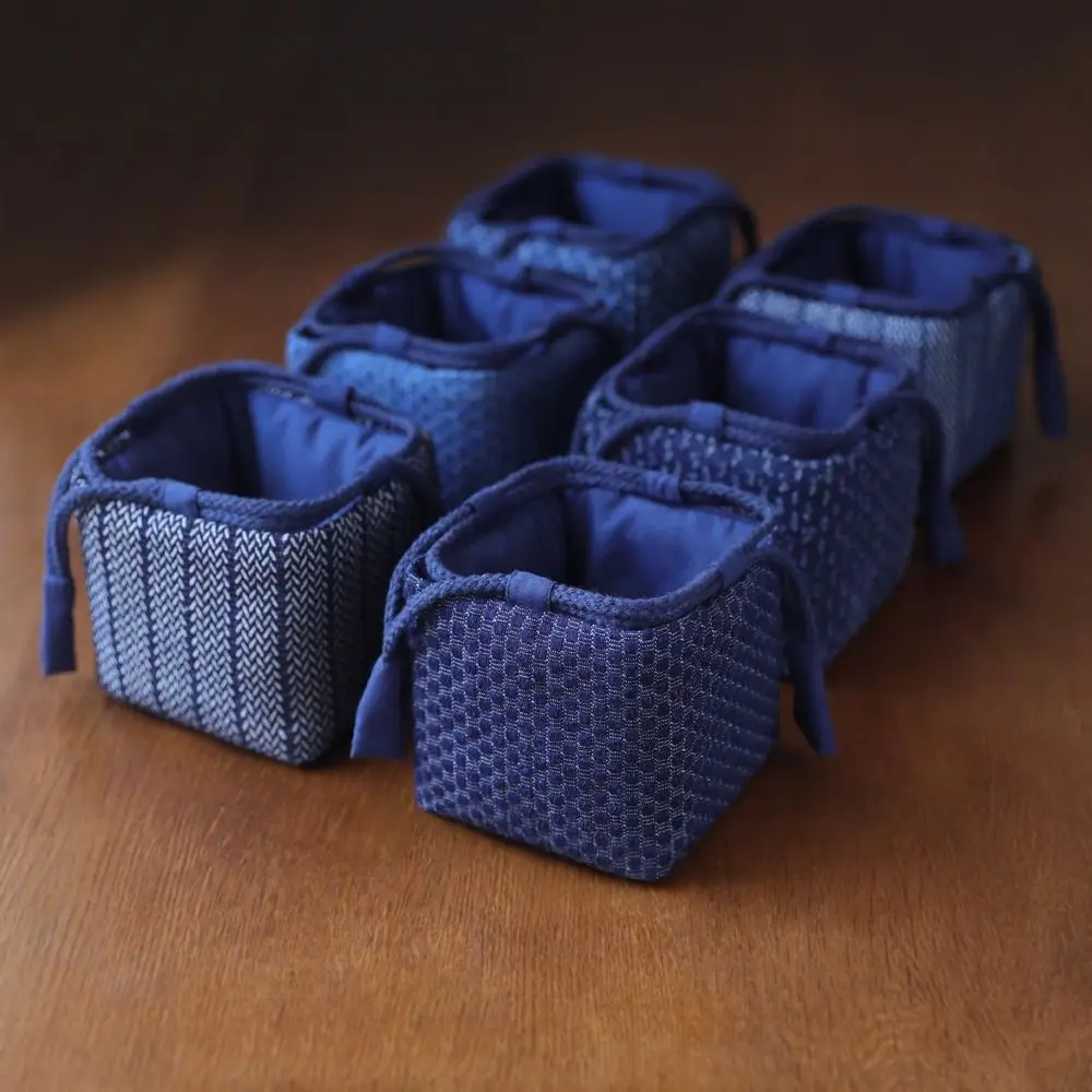Chinese Style Teapot Cup Cotton Protect Cloth Bags Breakage-proof Denim Travel Teaware Storage Bag Portable Practical