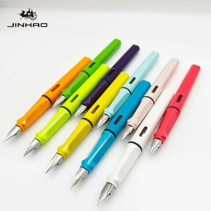5/10 PCS JINHAO 619 Fountain Pen Colorful Student F EF Ink Pen High Quality Calligraphy Pen Stationery School Office Supplies 6