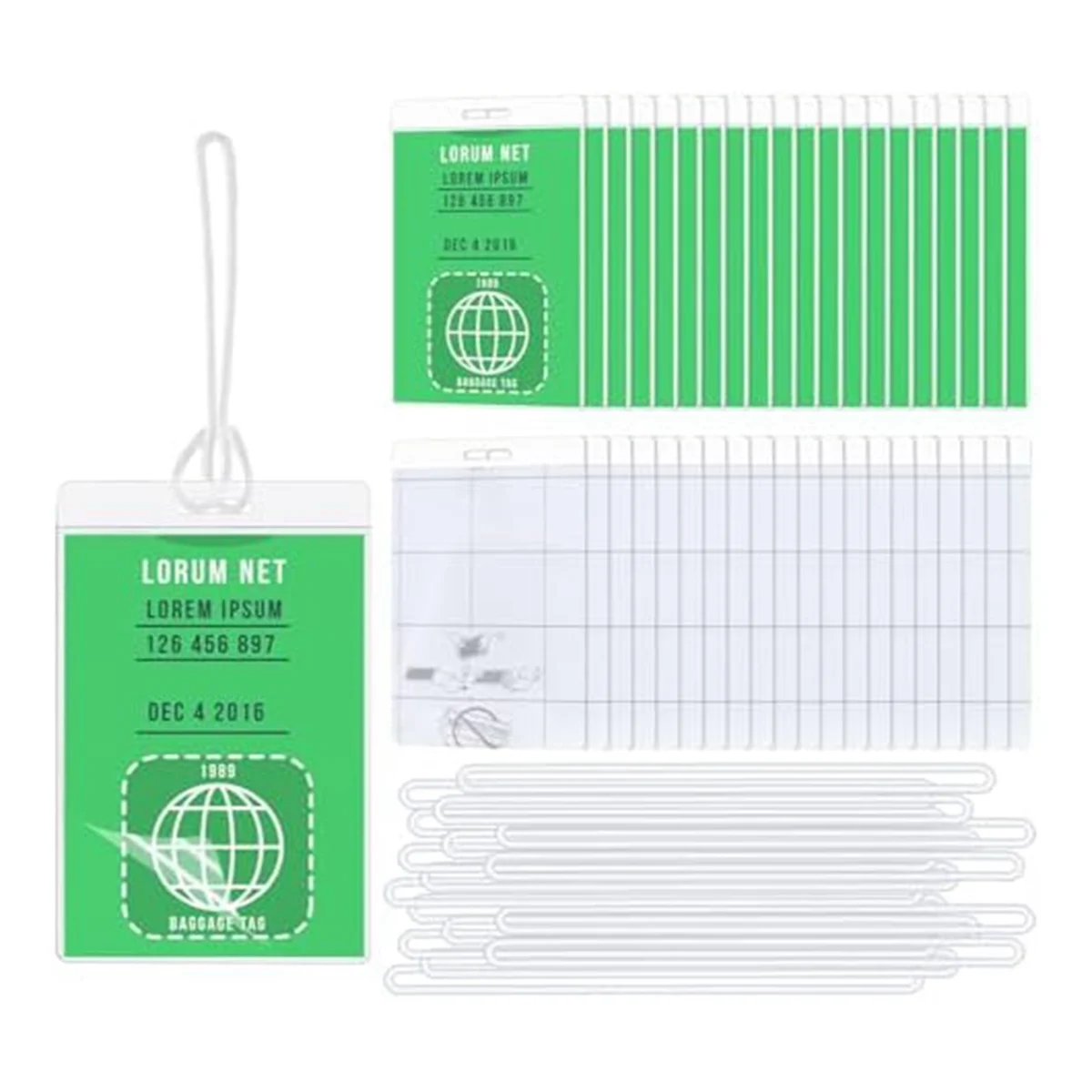 

50 Pack 10 MilSelf LaminatingLuggage Tags with 2 1/2x4 1/4Inch Adhesive Laminated Tags for Travel and ID Cards