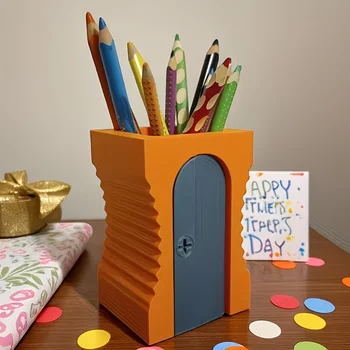 Organizzatore per affilacoliere, divertente porta penne e matite per insegnanti, pittori e artisti, unico e decorazione per l'ufficio