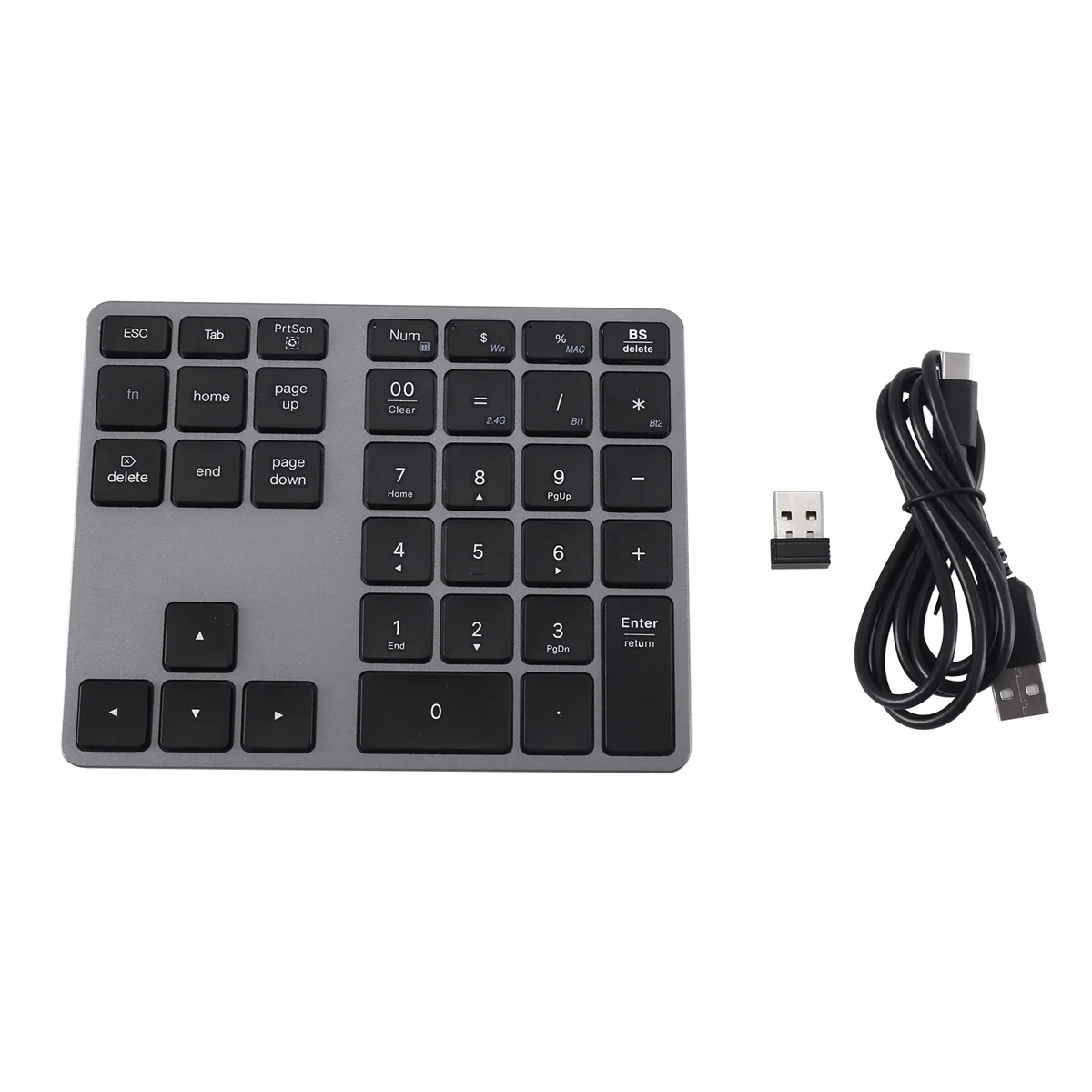 

Bluetooth 5.0 Wireless Numeric Keypad 35 Keys Digital Keyboard for Windows Android PC Tablet Laptop,Dark Gray