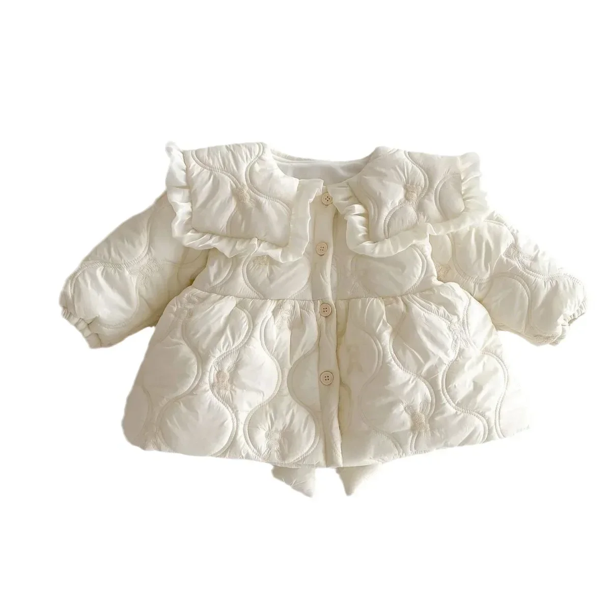 Baby Girls Cotton-padded Jacket Coat 2023 Winter New Plus Velvet Baby Girl's Coat Fashion Warm Outerwear