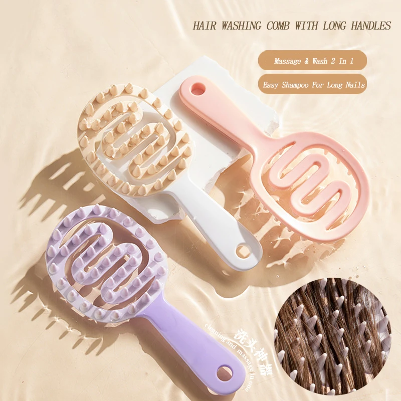 

Scalp Massager Comb Elastic Hollow Panel For Hair Care Gentle Scalp Scrubber Exfoliator Dandruff Scrub Away Head Massager