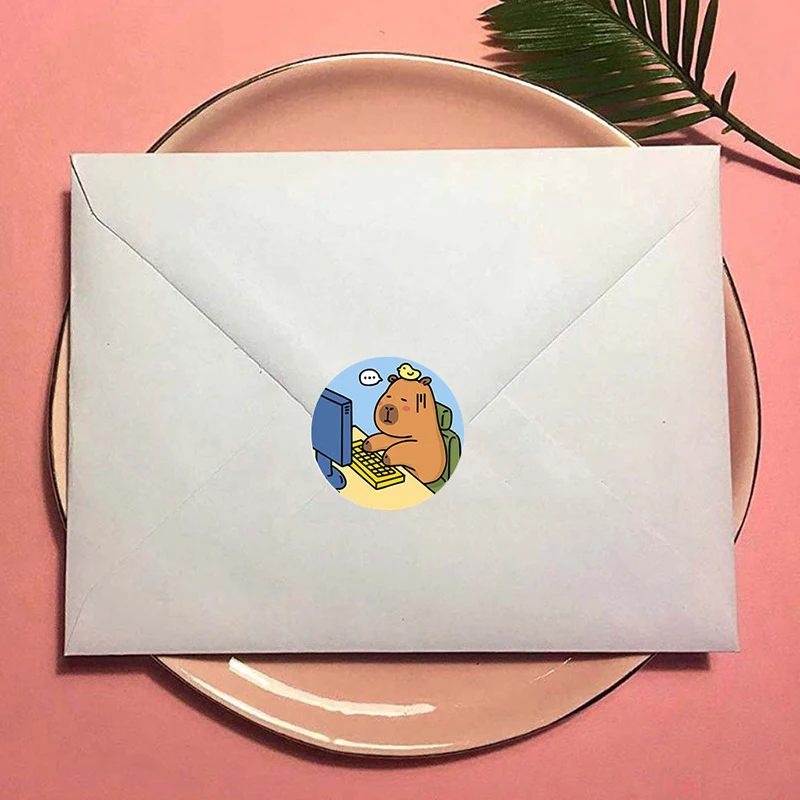 

500 Pcs/roll Lovely Cartoon Capybara Animal Stickers Cute Reward Sticker Notebook Suitcase Laptop Stickers Decal