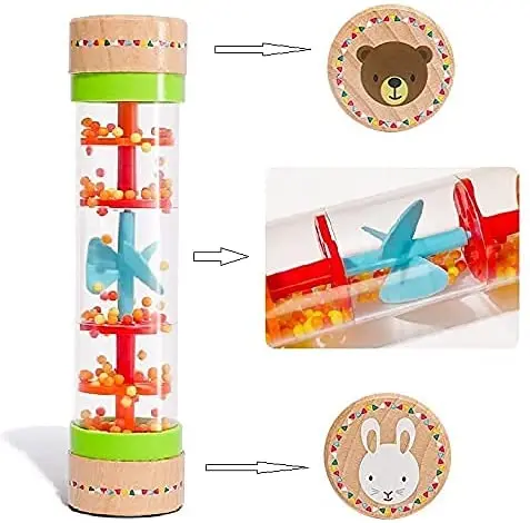 Wooden Educational Toy Musical instruments For Children Rainmaker Rain Sticks Game Kid Montessori Rattles Baby Toys 0 12 Months early education toys educational toys music toys musical instrument