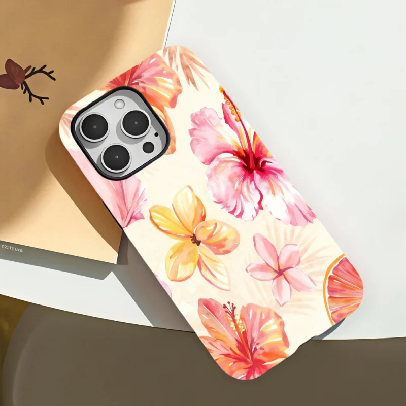 Floral Pattern Phone Case with Drop Protection - Elegant and Sophisticated Design