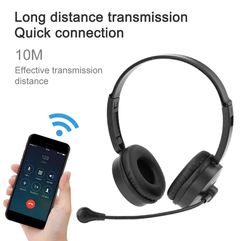 Headset Wireless Bluetooth 5.0 Headset with Noise Cancelling Microphone Ideal for Truck Drivers, Offices, Call Centre Work 4
