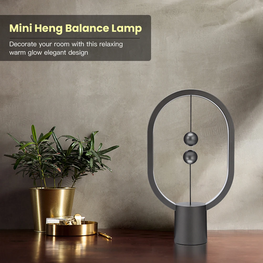 LED Mini Table Lamp Desktop Lamp Bedroom Decoration Light Oval Magnetic Air Switch Eye Protection Touch Control Night Light decorative night lights