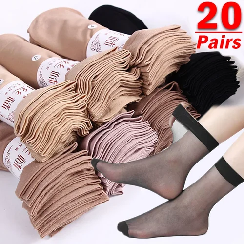 용수철 여성용 부드러운 양말, 얇은 실크 양말, 미끄럼 방지 피부, 단색 투명 통기성 양말, 여름 2