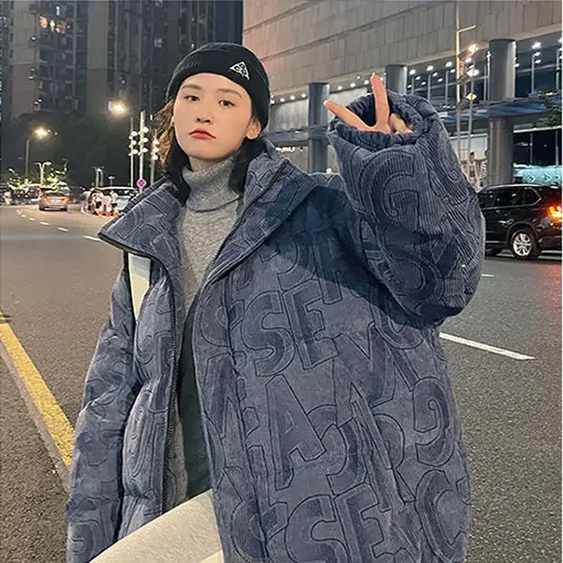 

Winter Coat for Women Parkas Jackets Corduroy Cotton Suit Warm Thickening Oversize Bread Jacket Korean Fashion Retro