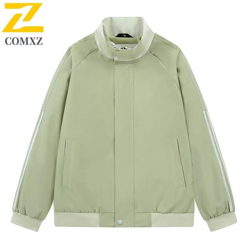 EiAO Jacket Stripe Collar  Men Women American Vintage Colorblock Coat Oversized Streetwear Windproof Waterproof  Outdoor 2025