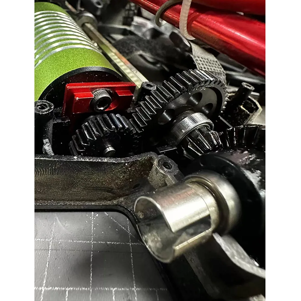Support moteur aluminium + pignon acier 26T 3.17mm pour MJX HYPER GO 1/16 1/14