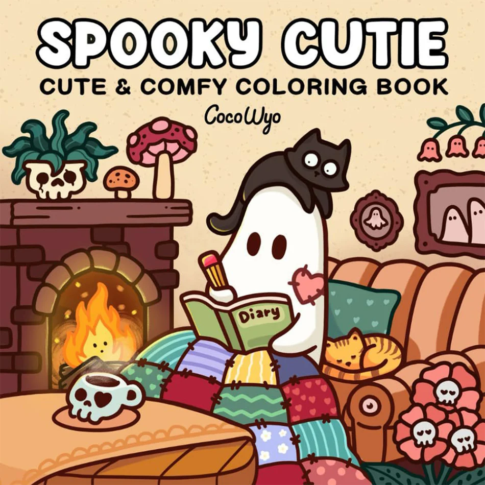 Halloween Coloring Book COZY FRIENDS Coloring Book For Adults And Teens Featuring Adorable Creepy Creatures for Halloween Gifts 3
