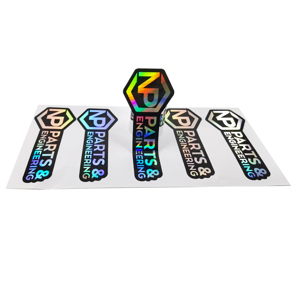 맞춤형 디자인 모양 방수 레이저 포일 라벨, 광택 실버 홀로그램 샤이니 레인보우 효과 스티커, 1000 개, 35x35mm