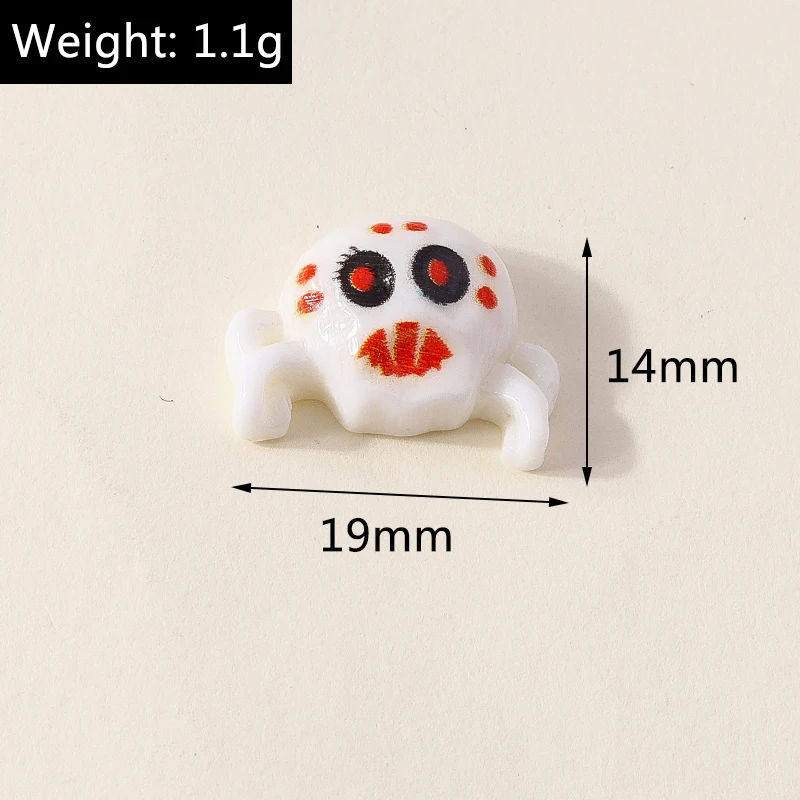 Leslie 10 Stück Neue Niedliche Halloween-Anhänger Geist Katze Spinne Schloss Kürbis Harz-Cabochons mit Flacher Rückseite für Haarspangen und Haarnadeln – Detail 19