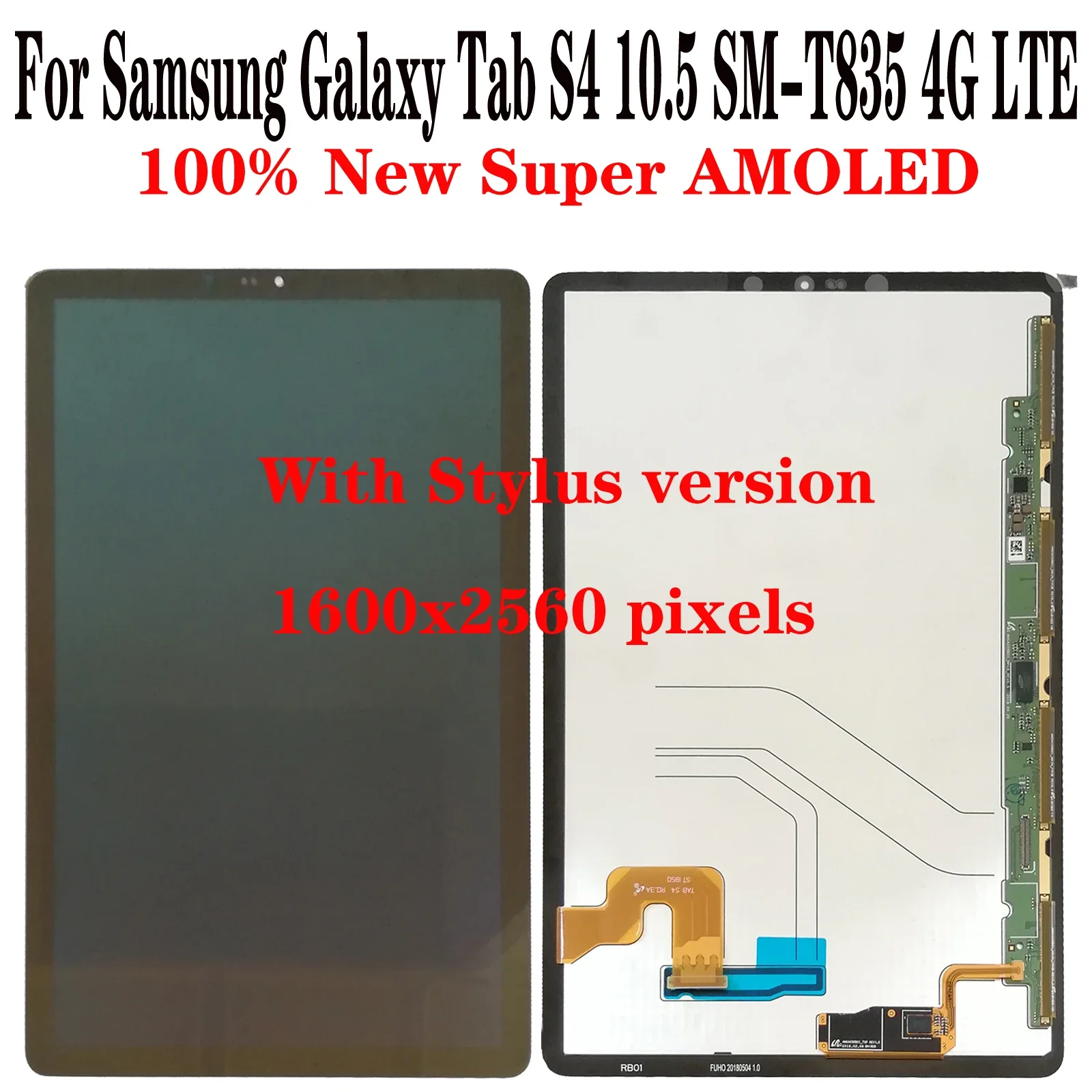 

Shyueda Original For Samsung Galaxy Tab S4 10.5 SM-T835 4G LTE Super AMOLED 1600x2560 LCD Display Touch Screen Digitizer