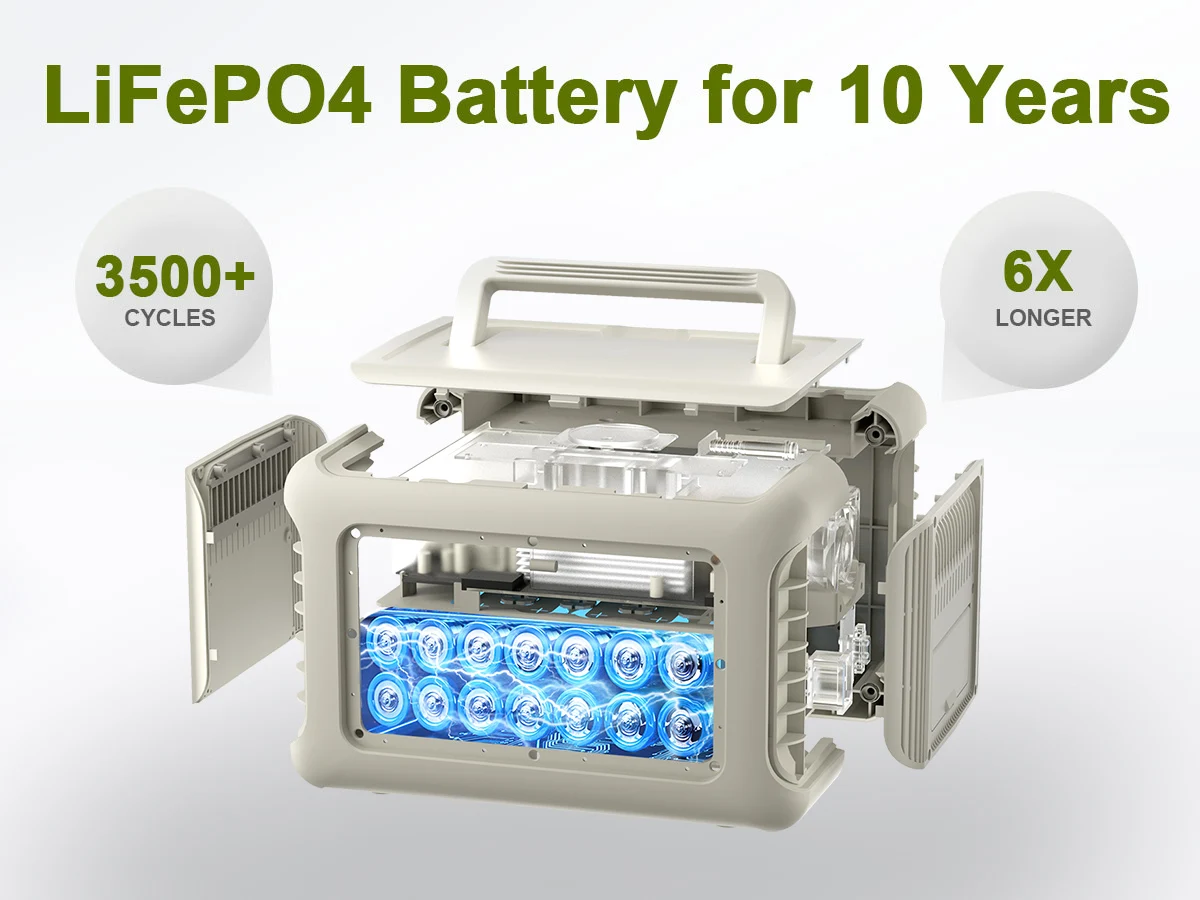 ALLPOWERS Solar Panel kit 100W 140W 200W Portable Solar Charger with Portable Power Station 600W LiFePO4 Battery Generator UPS 6