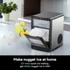 Nugget Maker Countertop, 44Lbs/24H Pebble Maker Machine, Self-Cleaning Pellet Machine with Ice Scoop&Basket, Sonic C 2