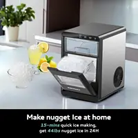 Nugget Maker Countertop, 44Lbs/24H Pebble Maker Machine, Self-Cleaning Pellet Machine with Ice Scoop&Basket, Sonic C 2