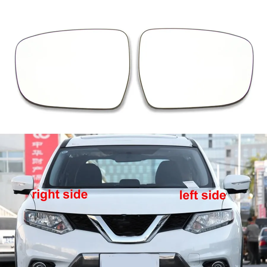 

For Nissan X-Trail 2014 - 2021 Car Accessories Door Wing Rear View Mirrors Lenses Outer Rearview Side Mirror White Glass Lens