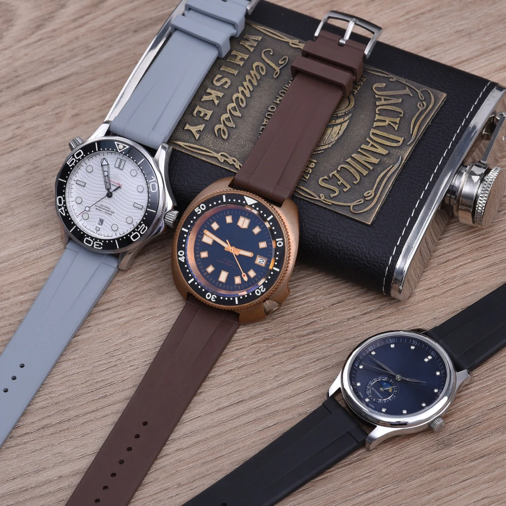 PremiumGradeQuickReleaseRubberWatchBandsVulcanizedFPMFKMWatch